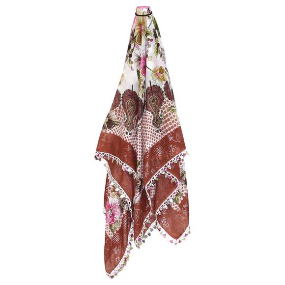 Tulbent Scarf Handmade Crochet Detailing NWOT - Picture 7 of 9